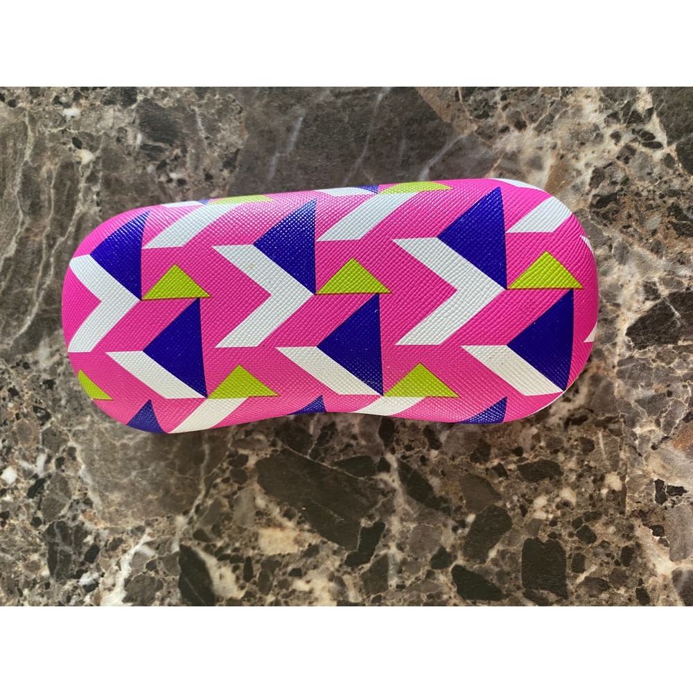 Vera Bradley Hard Clamshell Glasses‎ Case Pink Chevron Geometric Preppy Retro